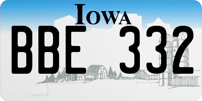 IA license plate BBE332