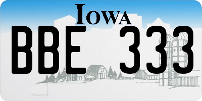 IA license plate BBE333