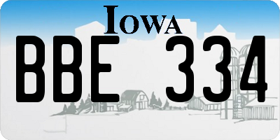IA license plate BBE334