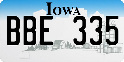 IA license plate BBE335