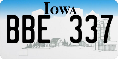 IA license plate BBE337