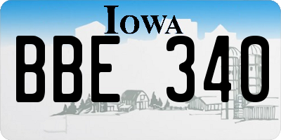 IA license plate BBE340