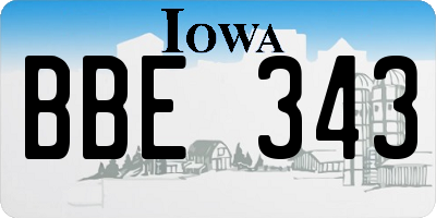 IA license plate BBE343
