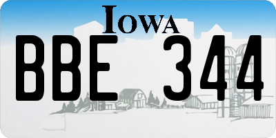 IA license plate BBE344