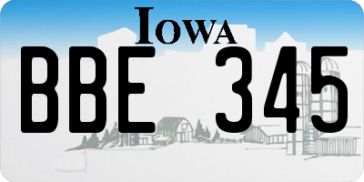IA license plate BBE345