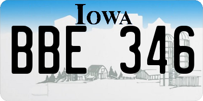 IA license plate BBE346