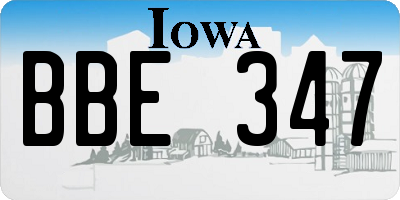 IA license plate BBE347