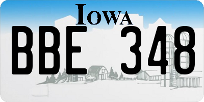 IA license plate BBE348