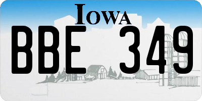 IA license plate BBE349