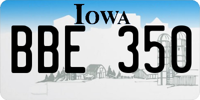 IA license plate BBE350