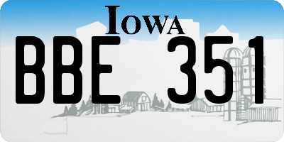 IA license plate BBE351