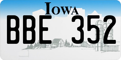 IA license plate BBE352