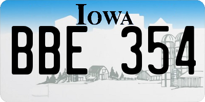 IA license plate BBE354