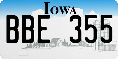 IA license plate BBE355