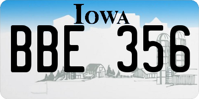 IA license plate BBE356