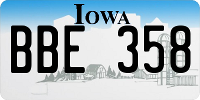 IA license plate BBE358