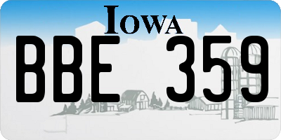 IA license plate BBE359