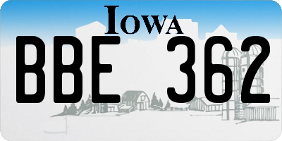 IA license plate BBE362