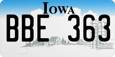 IA license plate BBE363