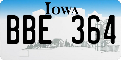 IA license plate BBE364