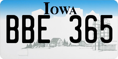 IA license plate BBE365