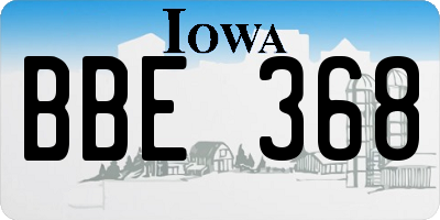 IA license plate BBE368