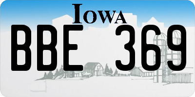 IA license plate BBE369