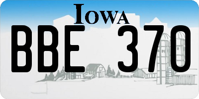 IA license plate BBE370