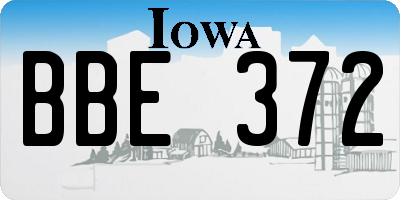 IA license plate BBE372