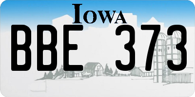 IA license plate BBE373
