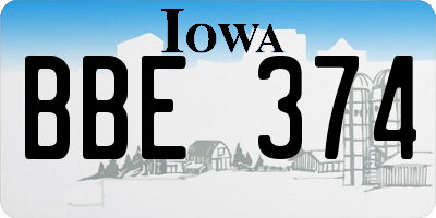 IA license plate BBE374