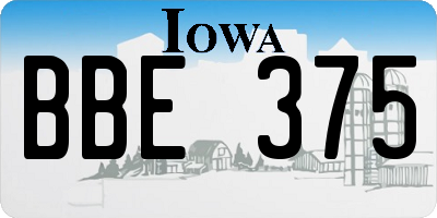 IA license plate BBE375