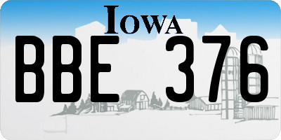 IA license plate BBE376