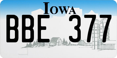 IA license plate BBE377