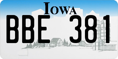 IA license plate BBE381