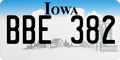 IA license plate BBE382
