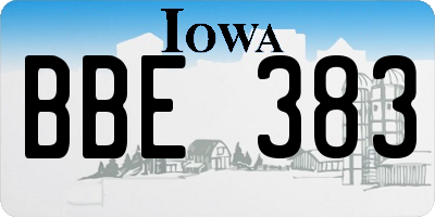 IA license plate BBE383