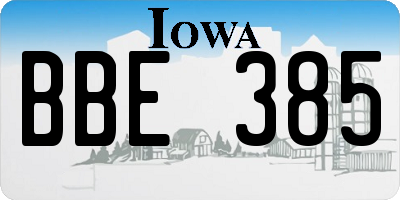 IA license plate BBE385