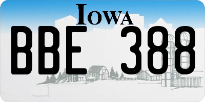 IA license plate BBE388
