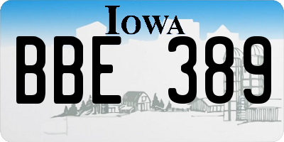 IA license plate BBE389