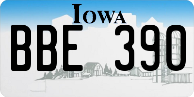 IA license plate BBE390
