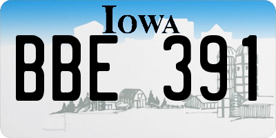 IA license plate BBE391