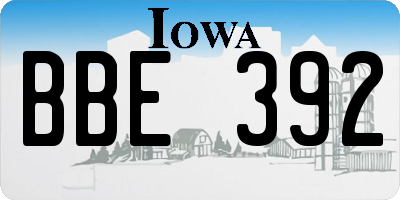 IA license plate BBE392