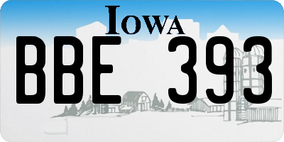 IA license plate BBE393