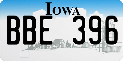 IA license plate BBE396