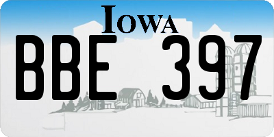 IA license plate BBE397