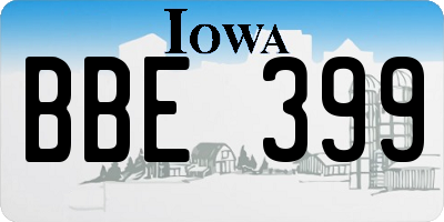 IA license plate BBE399