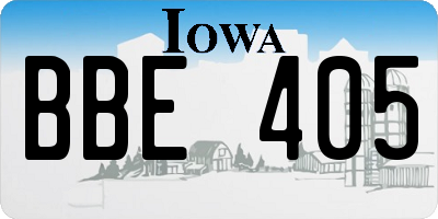 IA license plate BBE405