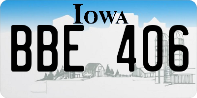 IA license plate BBE406