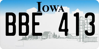 IA license plate BBE413